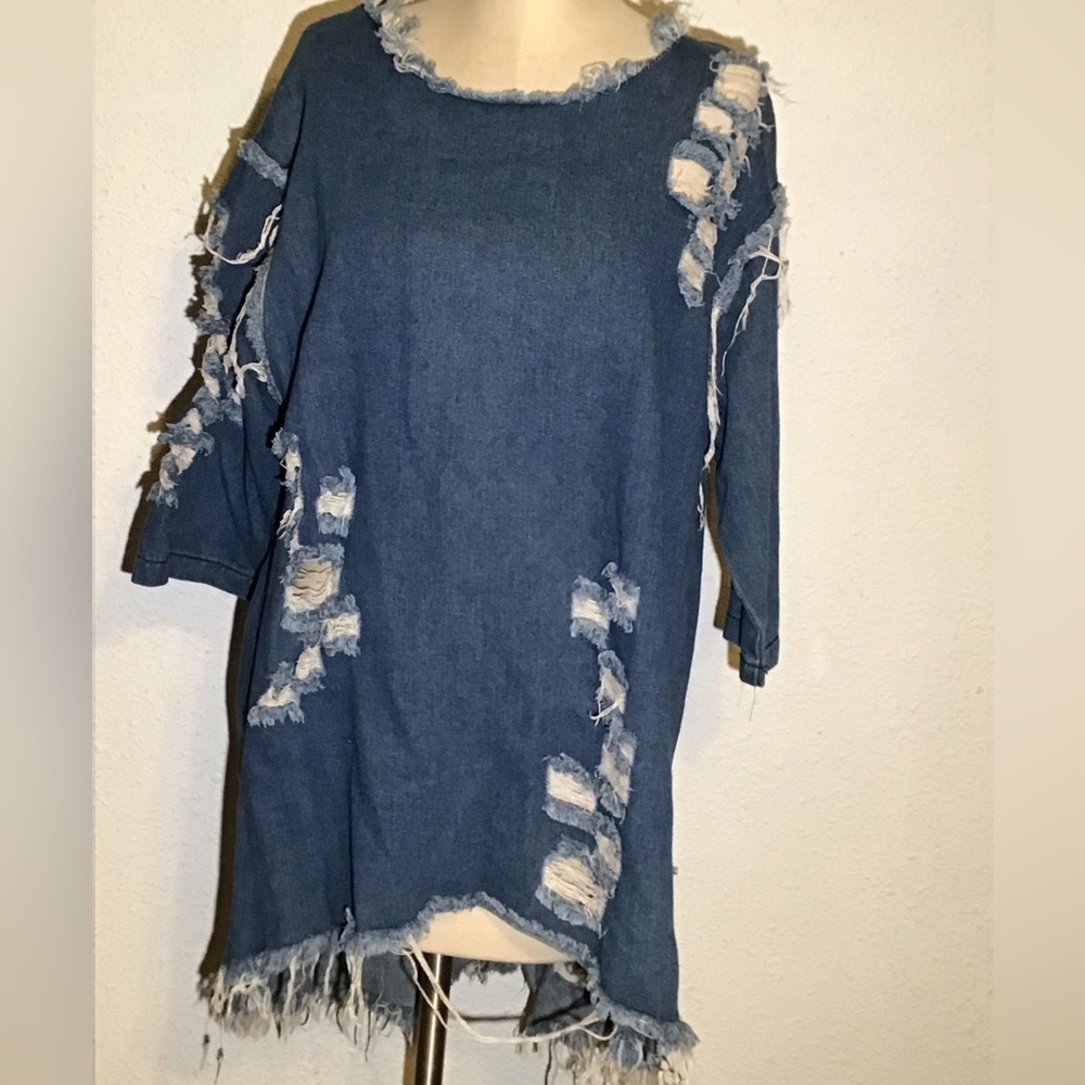 Thrill denim 2X shirt dress